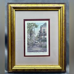 PRINT #202 of 2000! Linda Wheeler “Pirates’ Alley” Signed, Frame 10.5”x12.5”